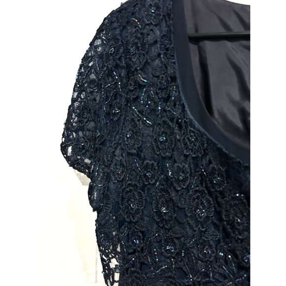 After Dark Womens Black Lace Overlay Short Sleeve Whimsygoth Dress Size 12 - Picture 4 of 12
